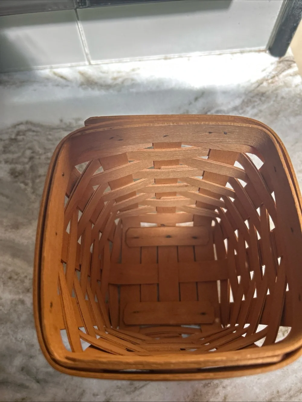 Longaberger 1997 Small Spoon Basket - Classic Stain & Plastic Protector